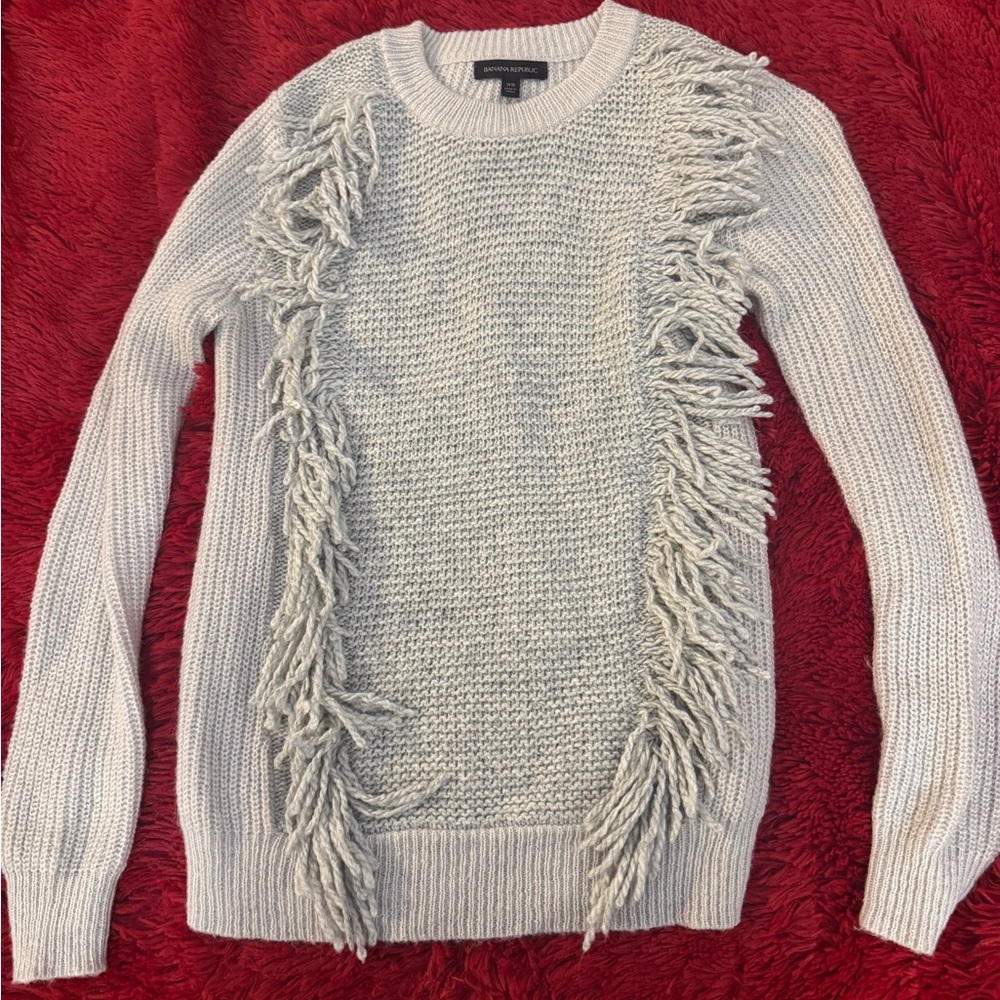 Banana Republic Cream Fringe Sweater